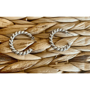 Silver Braided Hoop Earrings